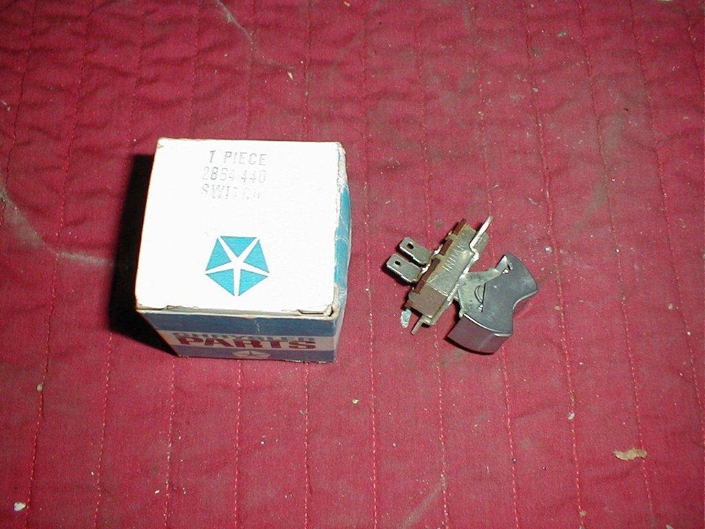 NOS Mopar Rear Defroster Switch 1969-70 C Body Models - Hiltop Auto Parts