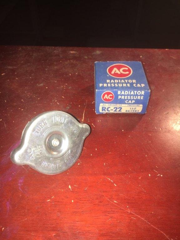 NOS AC Radiator Cap 1960-2 Chevrolet Corvette Models - Hiltop Auto Parts