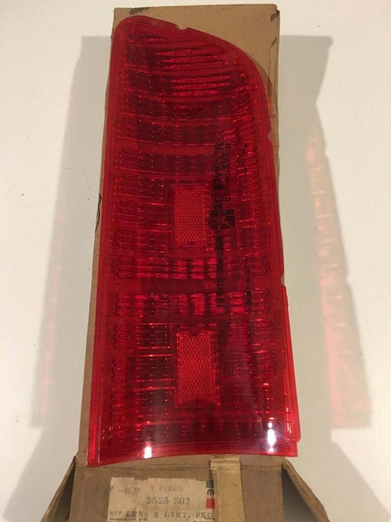 NOS Mopar Right Tail Lens 1965 Chrysler Models - Hiltop Auto Parts